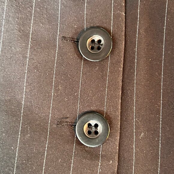 Rampage Vintage Black Pinstripe Halter Vest Y2K 90s Adjustable Small - Picture 2 of 4